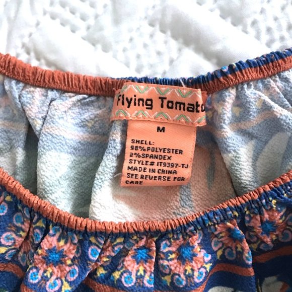 (3/$20) Off-the-Shoulder Tropical Print Top - Picture 3 of 3